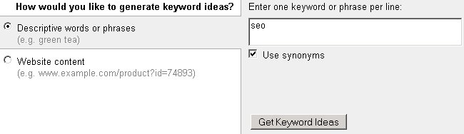 Google keyword tool